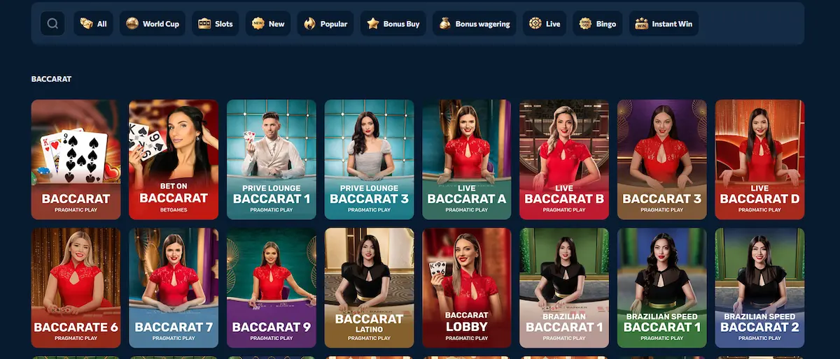 Baccarat-Tisch mobil im Reveryplay Casino