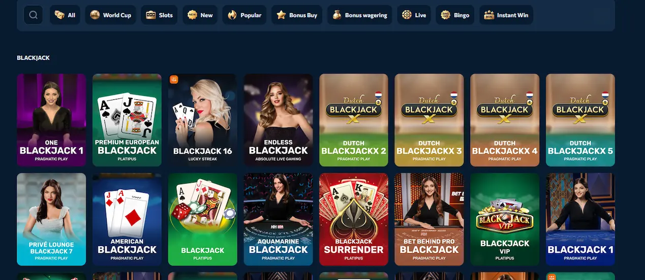 Blackjack-Tisch mobil im Reveryplay Casino